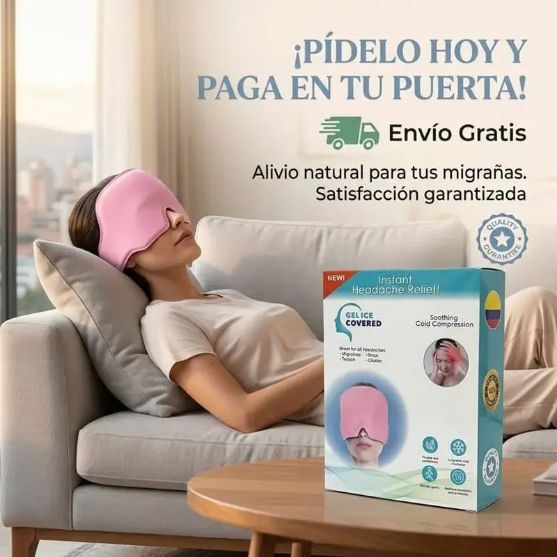 MigraRelief™ – Máscara de gel terapéutica para migraña y estrés