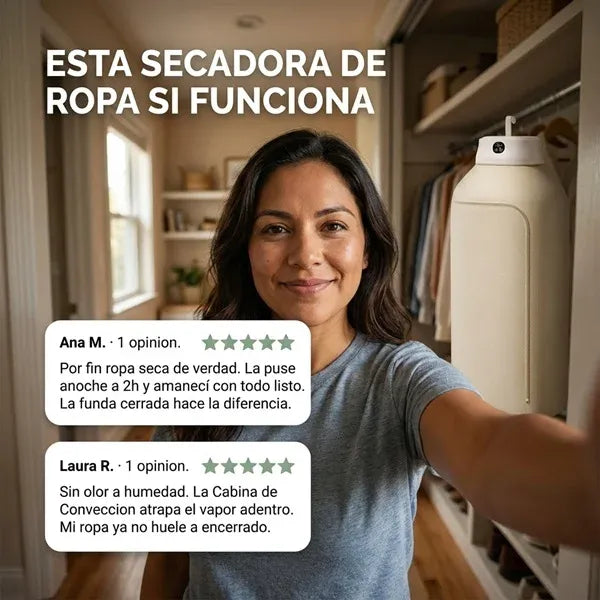 Secadora Ropa Portátil - Ropa seca de verdad
