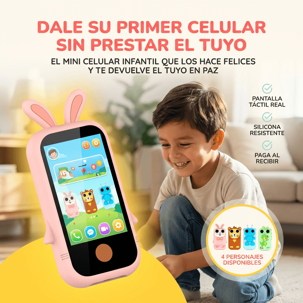 Teléfono Inteligente Infantil  (Versión Animales) - Dale su primer dispositivo sin prestar el tuyo