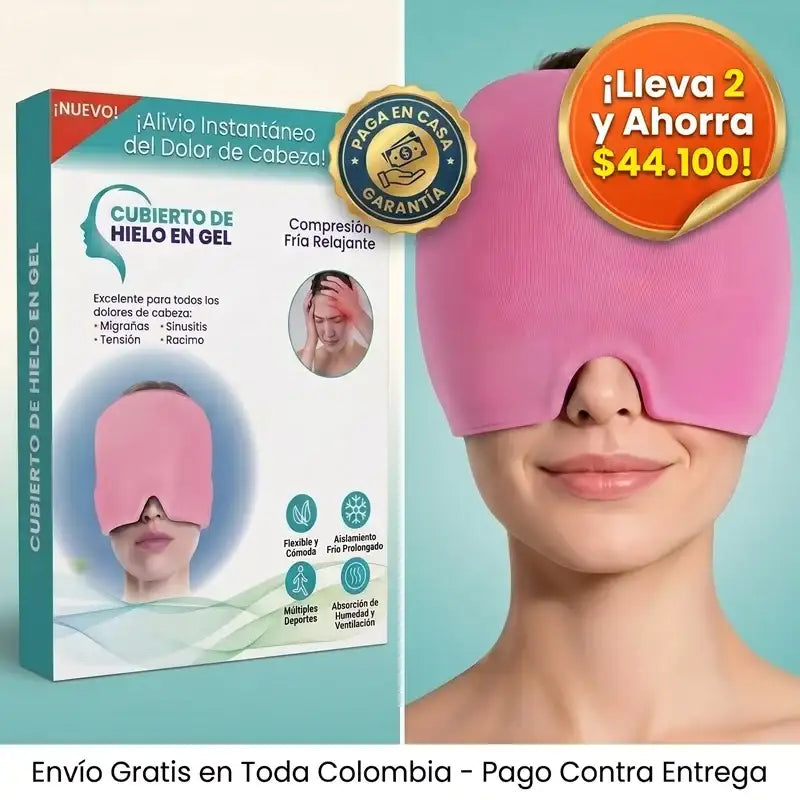 MigraRelief™ – Máscara de gel terapéutica para migraña y estrés