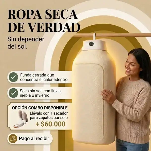 Secadora Ropa Portátil - Ropa seca de verdad