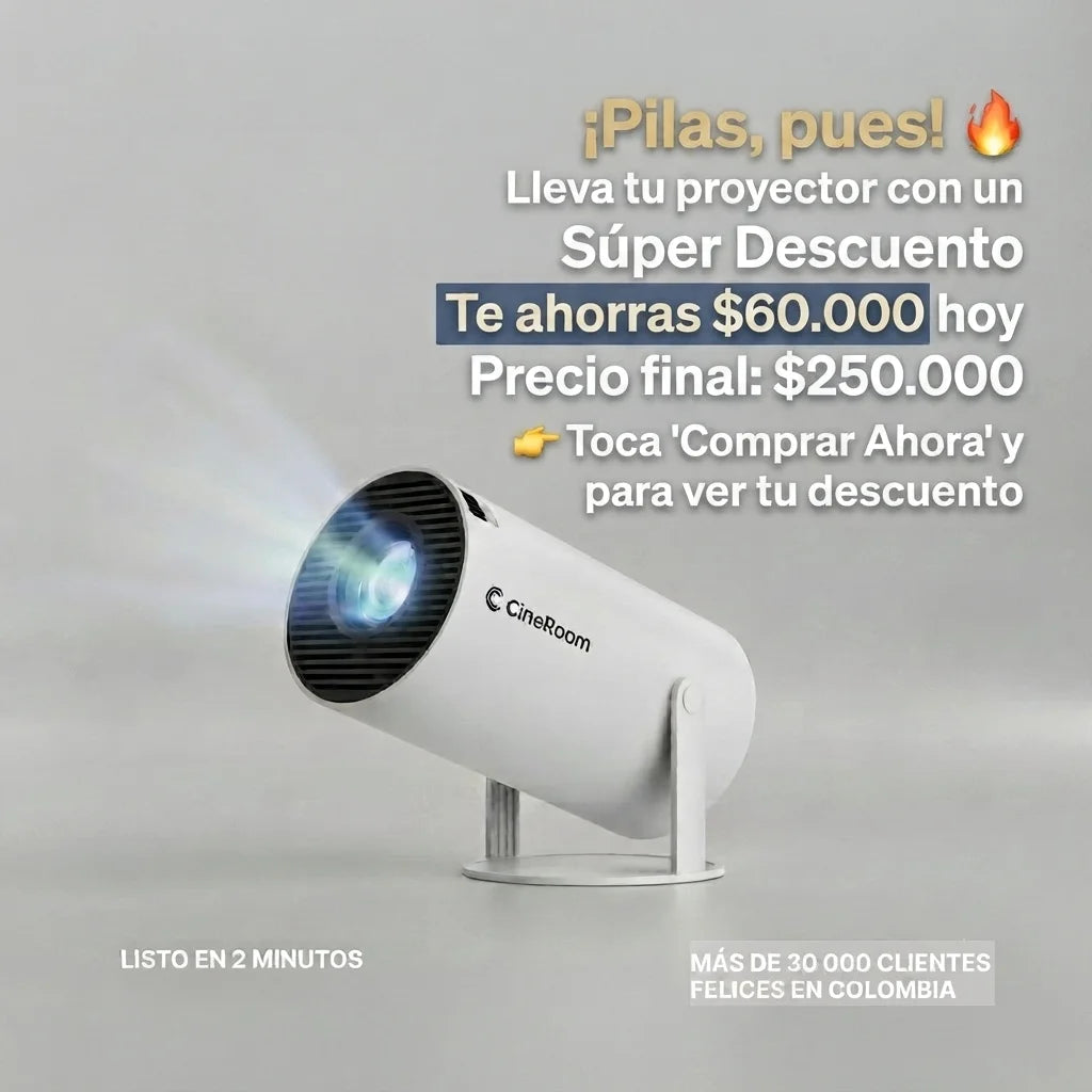 Proyector Inteligente Portátil HY300 Pro - Convierte tu cuarto en una sala de cine